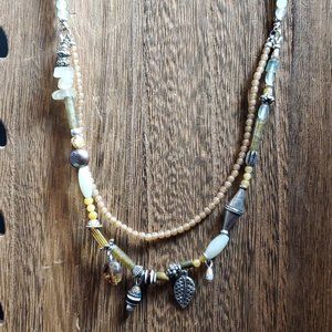 20 Inch 925 Sterling Silver Semi Precious Stone Boho Style Necklace